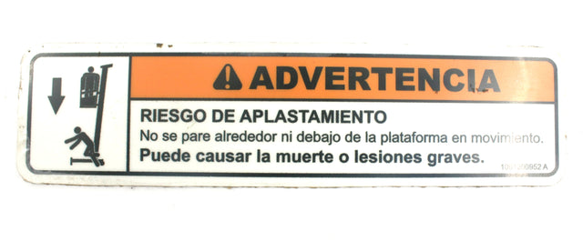 JLG ­-­ 1001200952 ­-­ DECAL - CRUSHING HAZARD