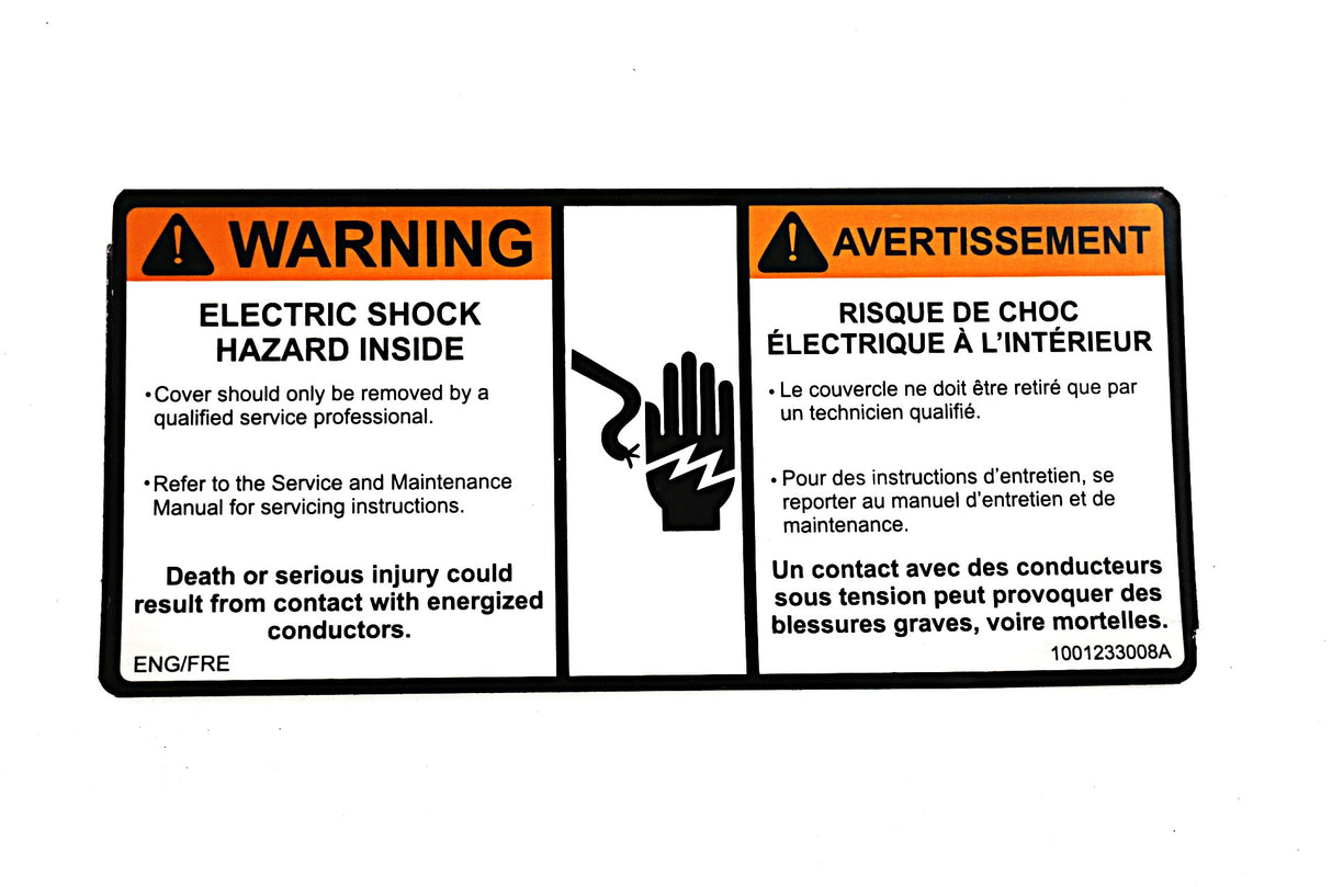 JLG ­-­ 1001233008 ­-­ DECAL - ELEC SHOCK HZRD(ENG/FRE)