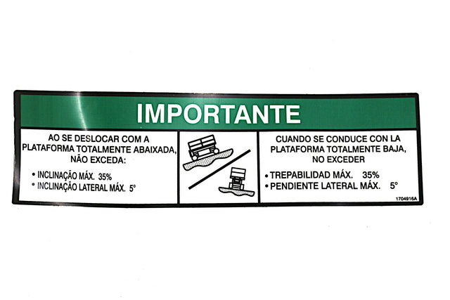 JLG ­-­ 1704916 ­-­ DECAL - GRADEABILITY