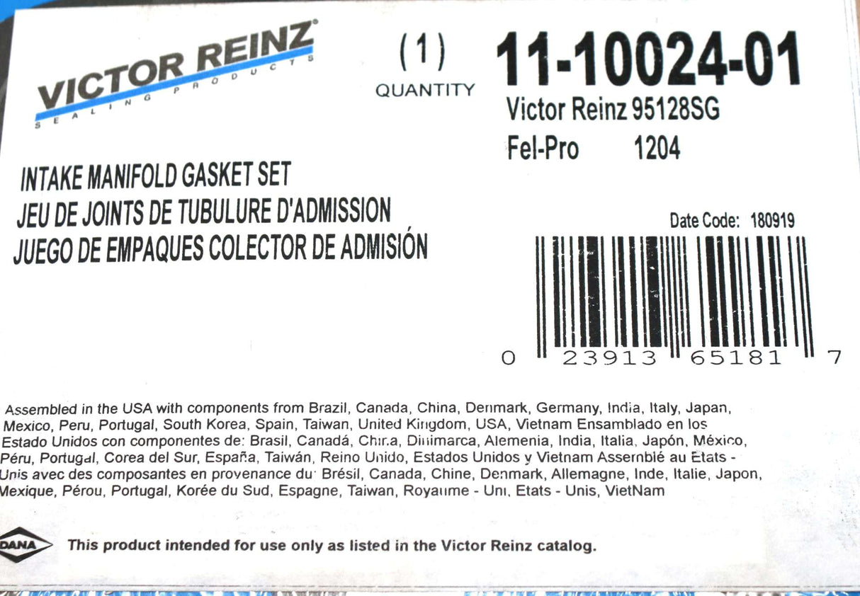 VICTOR REINZ ­-­ 11-10024-01 ­-­ INTAKE MANIFOLD GASKET