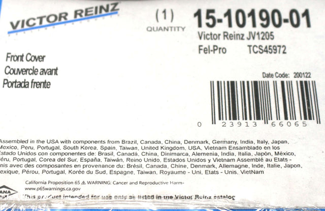 VICTOR REINZ ­-­ 15-10190-01 ­-­ GASKET SET - ENGINE TIMING COVER MAHLE JV1205