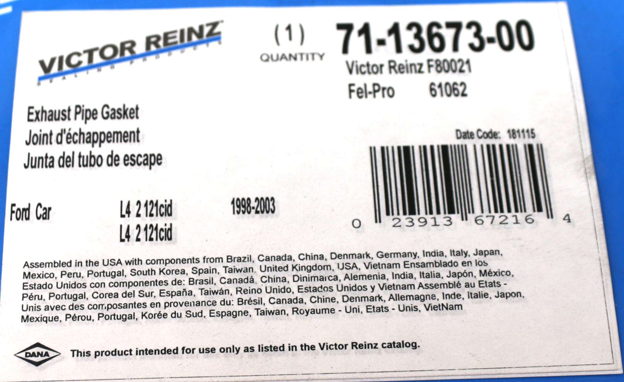 VICTOR REINZ ­-­ 71-13673-00 ­-­ GASKET - EXHAUST PIPE