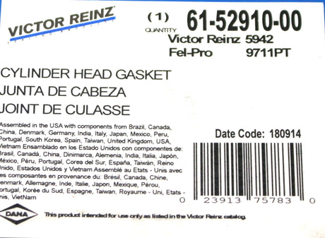 VICTOR REINZ ­-­ 61-52910-00 ­-­ GASKET - CYLINDER HEAD MAHLE 5942