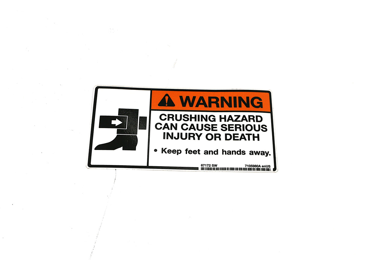 BOBCAT ­-­ 7105980 ­-­ DECAL WARNING CRUSH