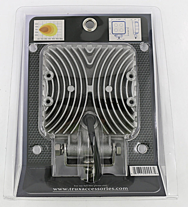 TRUX ­-­ TLED-U2C ­-­ UNI WHITE SQUARE WORK LIGHT - CLEAR LENS - CHROME