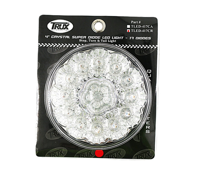 TRUX ­-­ TLED-417CR ­-­ 4" SUPER DIODE CLEAR RED STOP