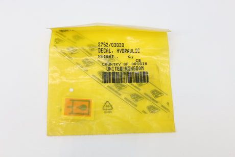 JCB ­-­ 2752/03020 ­-­ LABEL - HYDRAULIC OIL