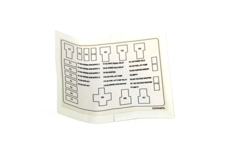 JCB ­-­ 333/K4870 ­-­ FUSE LOCATION DECAL