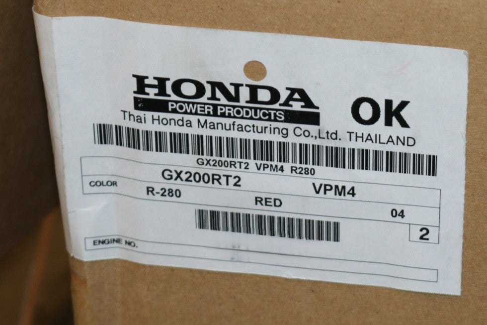 HONDA ­-­ GX200RT2 VPM4 R280 ­-­ ENGINE 196CC 4 STROKE - 5.8HP AT 3600RPM