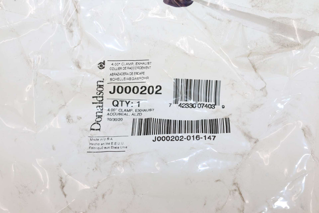 DONALDSON ­-­ J000202 ­-­ EXHUAST CLAMP 4"