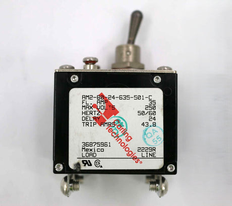 CARLING TECHNOLOGIES ­-­ AM2-B0-24-635-501-C ­-­ BREAKER - 2P 35A 250V 50/60Hz TOGGLE SWITCH