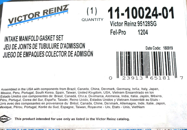 VICTOR REINZ ­-­ 95128SG ­-­ INTAKE MANIFOLD GASKET