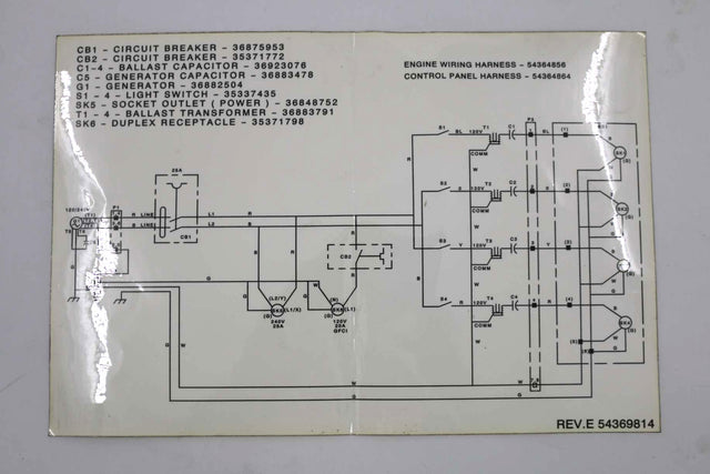 BOBCAT PORTABLE POWER ­-­ 54369814 ­-­ DECAL - WIRING