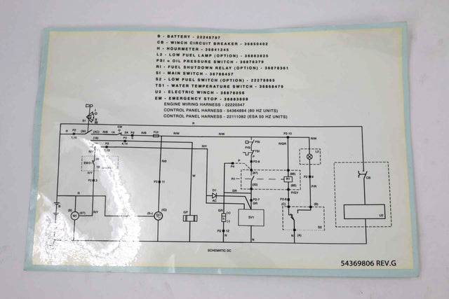 BOBCAT PORTABLE POWER ­-­ 54369806 ­-­ DECAL - ENGINE WIRING