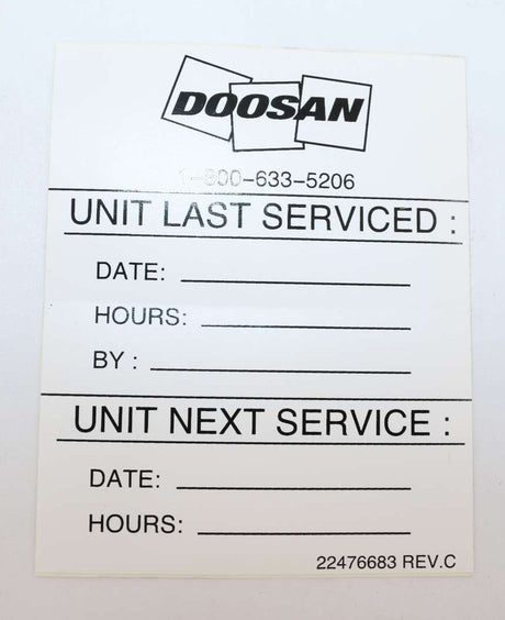 BOBCAT PORTABLE POWER ­-­ 22476683 ­-­ DECAL - OIL CHANGE