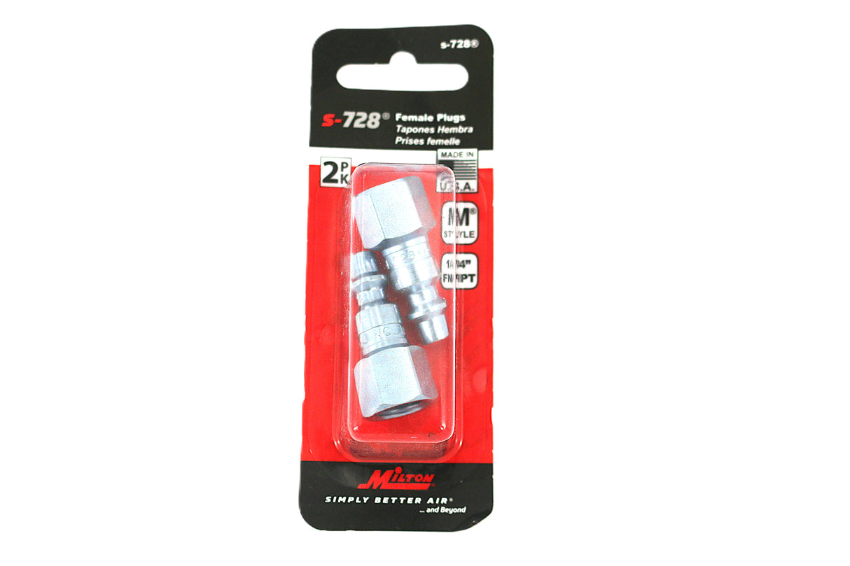 MILTON INDUSTRIES ­-­ S728 ­-­ 1|4 FEMALE PLUG M-STYLE