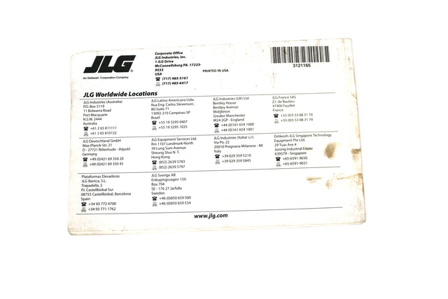 JLG ­-­ 3121165 ­-­ MANUAL - ES GLOBAL OPERATOR