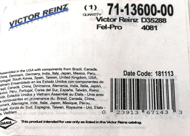 VICTOR REINZ ­-­ D35288 ­-­ GASKET - FUEL PUMP MAHLE D35288