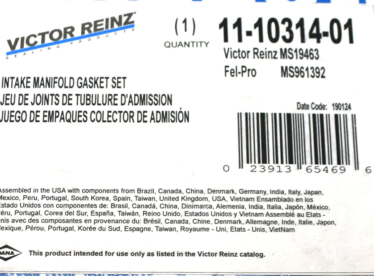 VICTOR REINZ ­-­ MS19463 ­-­ GASKET - INTAKE MANIFOLD MAHLE MS19463