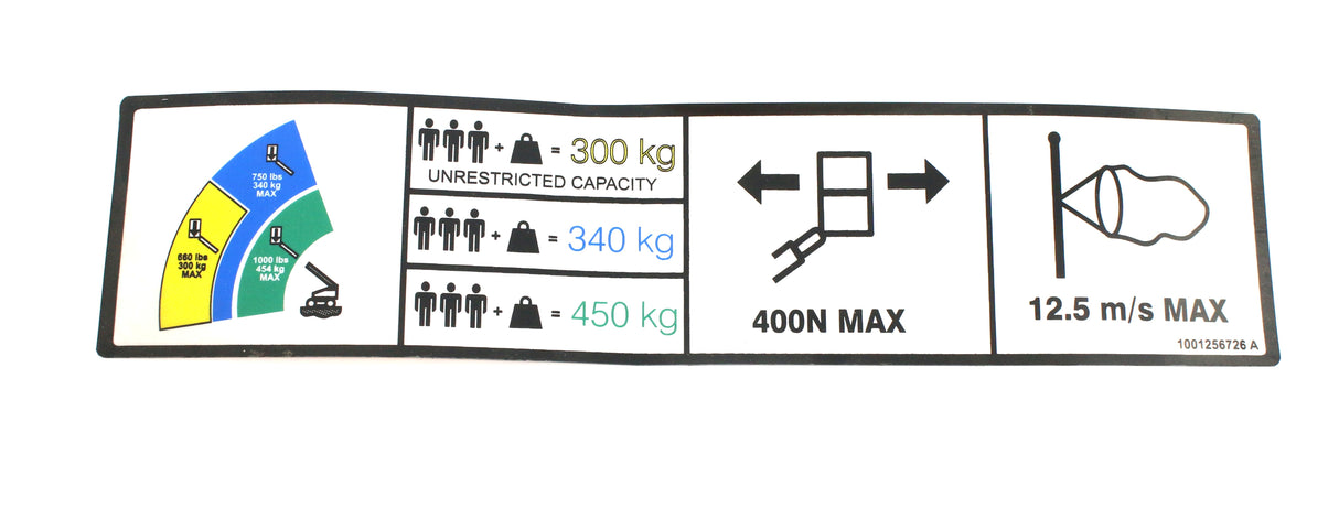 JLG ­-­ 1001256726 ­-­ DECAL - CAPACITY. (CE)