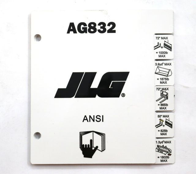 JLG ­-­ 1001316364 ­-­ LOAD - BOOKLET - AG832 ANSI