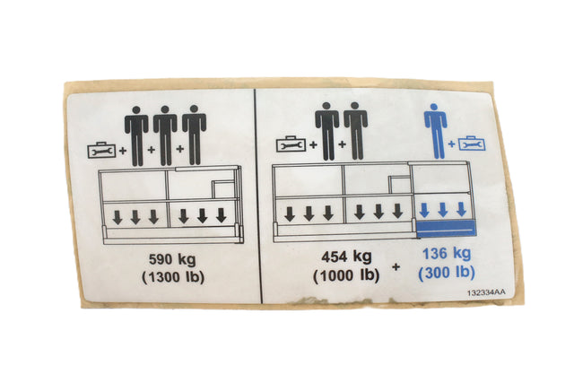 JLG ­-­ 70043124 ­-­ DECAL - VL - PLATFORM CAPACITY