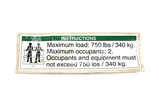 JLG ­-­ 70041861 ­-­ DECAL - NOTICE - MAX LOAD 750LBS