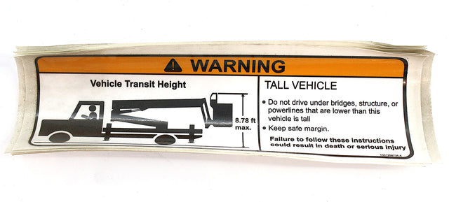 JLG ­-­ 1001258735 ­-­ DECAL - VEHICLE TRANSIT HEIGHT
