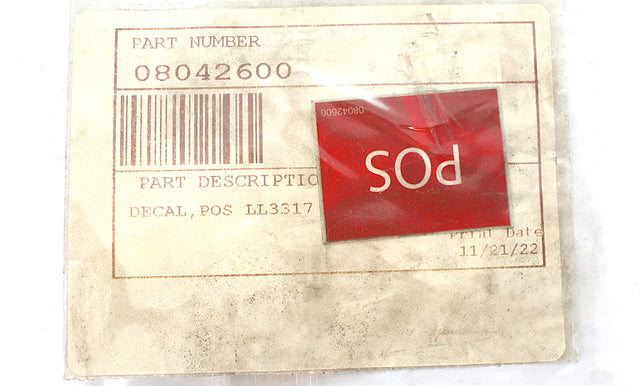JLG ­-­ 08042600 ­-­ DECAL - POS LL3317