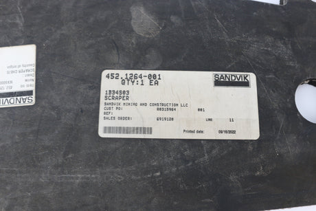SANDVIK ­-­ 452.1264-001 ­-­ SCRAPER