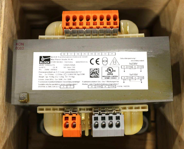 BLOCK Transformatoren-Elektronik ­-­ USTE1200/2X115 ­-­ TRANSFORMER - 1200/5700VA 50/60HZ 208-600VAC