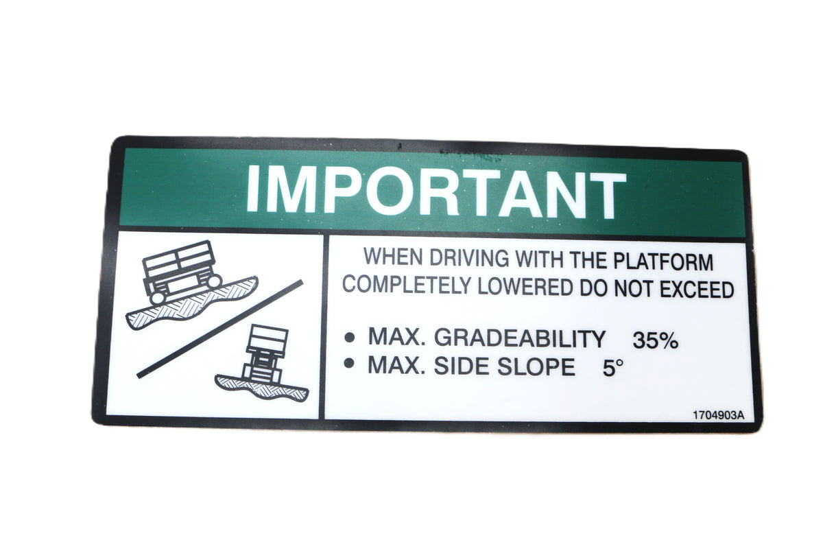 JLG - 1704903 - DECAL - GRADEABILITY