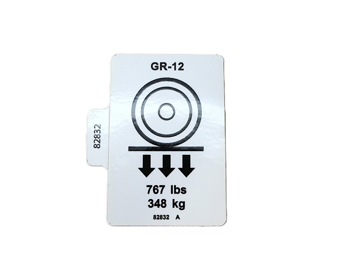 GENIE - 82832GT - DECAL - LABEL - FLOOR LOAD GR12