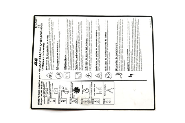 JLG ­-­ 1001200133 ­-­ DECAL - QUICK START GUIDE