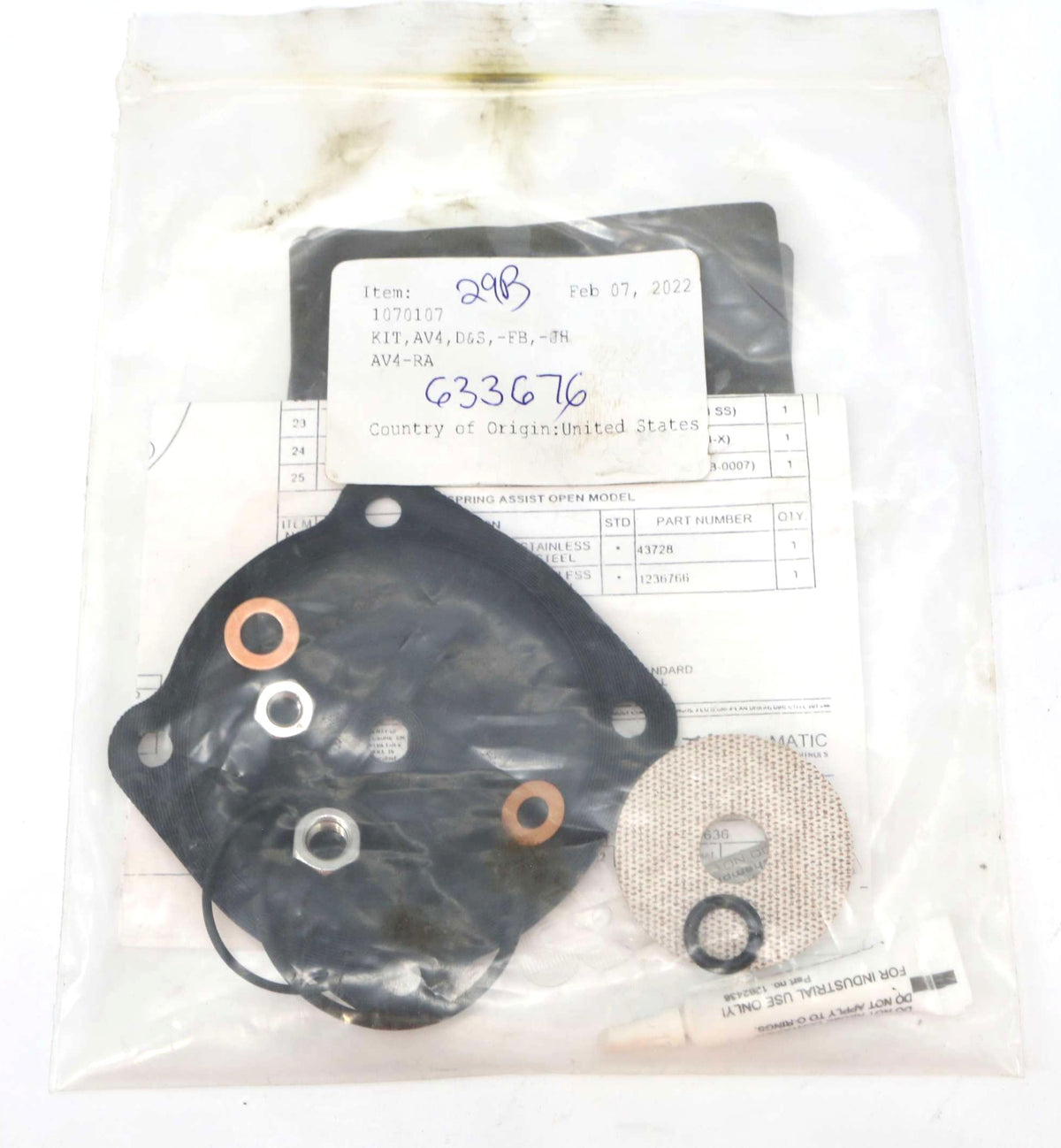 EDMAC - 3003997185 - REBUILD KIT INLET VALVE