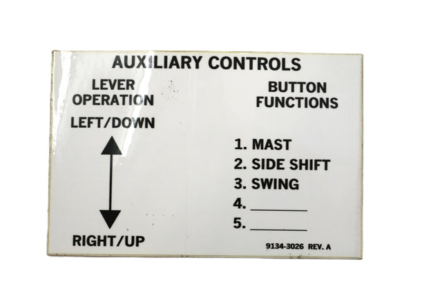 GRADALL ­-­ 91343026 ­-­ AUX CONTROL DECAL