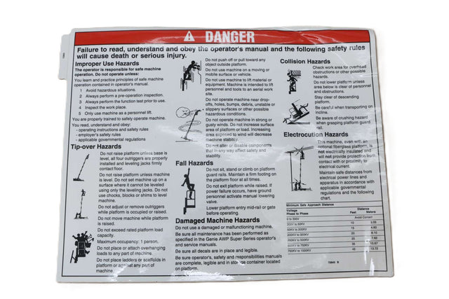 SKYJACK - 72843 - DANGER DECAL
