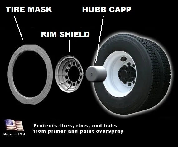 TM PRODUCTS ­-­ TMP04533 ­-­ (12) pc MULTI PACK - (8) Tire Masks + (4) Rim shields, Reusable